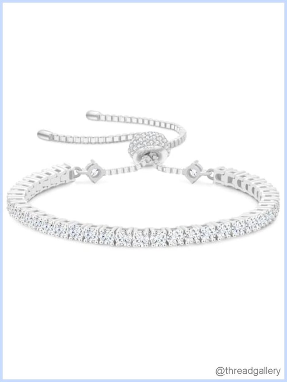 Moissanite Tennis Bracelet 925 Sterling Silver Adjustable Luxury Gift for Her